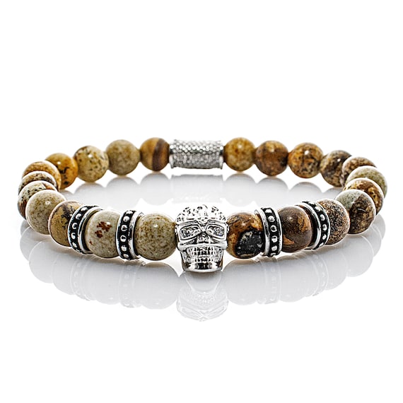 STONE BEAD BRACELET W/MOP STAR & PEARLS CHOCOLATE BROWN STONE BEAD BRACELET W/MOP STAR & PEARLS CHOCOLATE BROWN