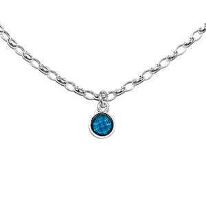Rolo Necklace Necklace 2.4mm with Pendant Spinel 925 Sterling Silver Women&#39;s Necklace