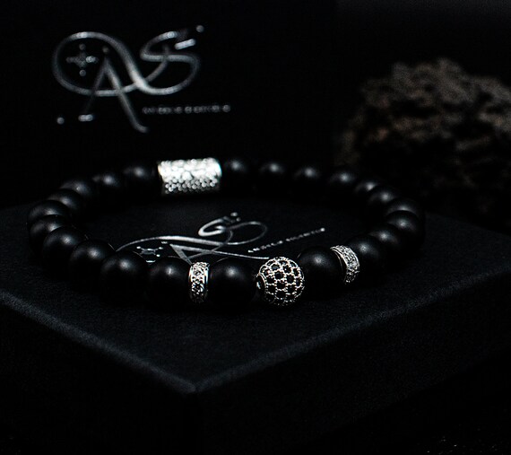 Onyx 925 Sterling Silver Bracelet Bracelet Pearl Bracelet Black