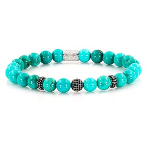 Green turquoise 925 sterling silver bracelet bracelet pearl bracelet raw dined 8 mm zircon