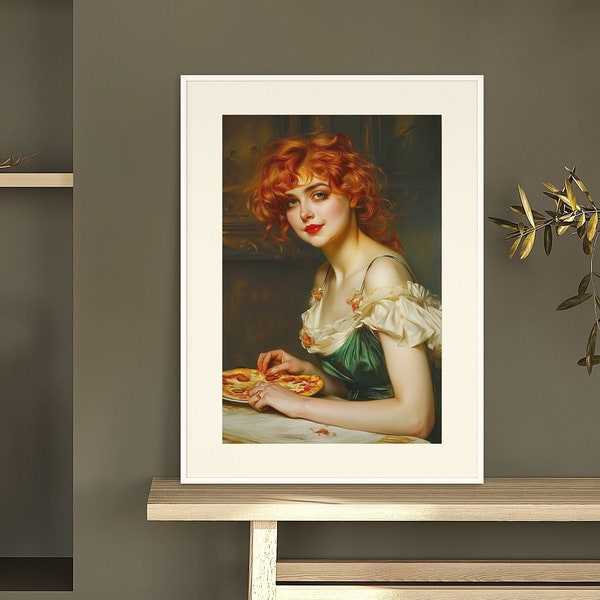 Rêveries réalistes : portrait d'un amateur de pizzas, affiche de pizza représentant une peinture à l'huile
