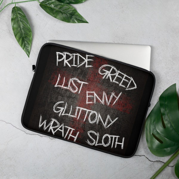 Seven Deadly Sins   Printed Laptop Sleeve -  Designer Carlos V - Artsy Laptop Sleeve - MacBook Pro 13" 15" 16" inches