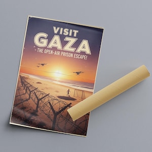 Gaza Getaway: Unearth Freedom! – Free Palestine Poster | Sharp Political Art Print | Anti-Zionist Wall Decor | Stop The Genocide