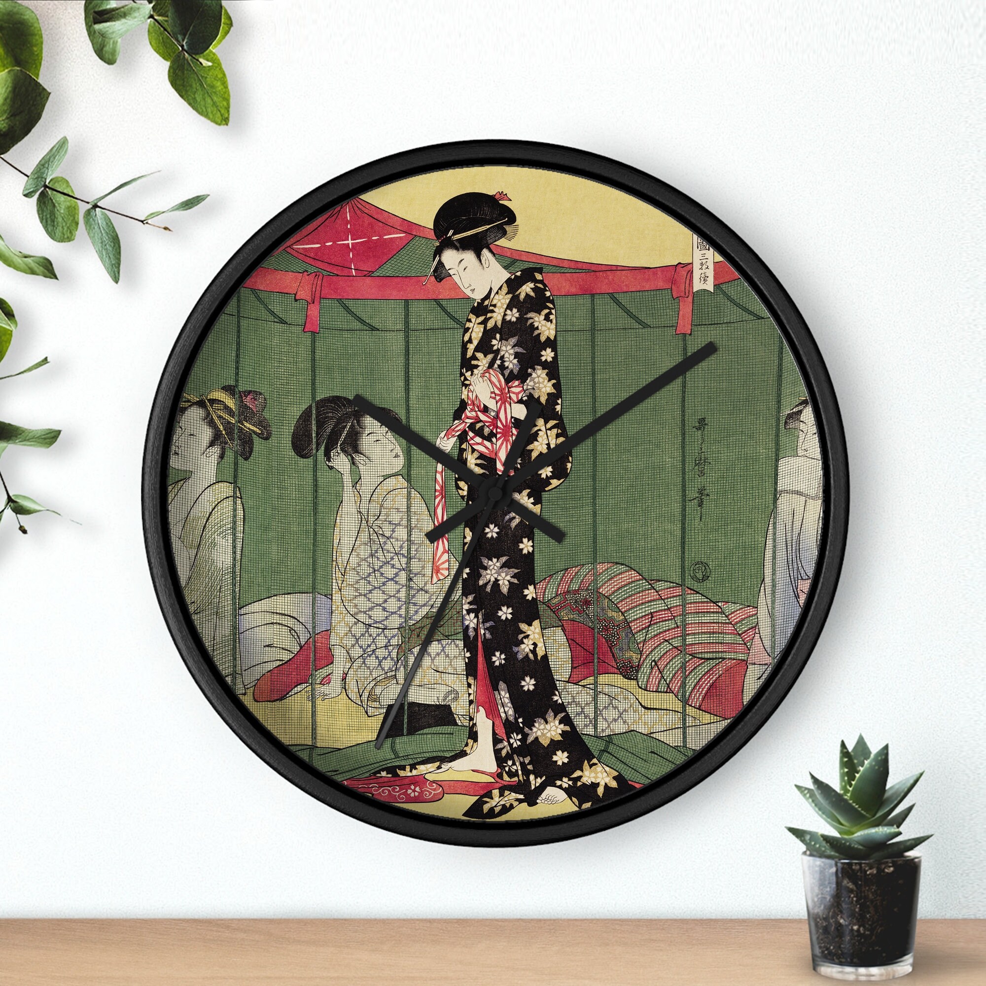 Contemporary Modern Printed Japanese Art Decorative Wall Clock Etsy