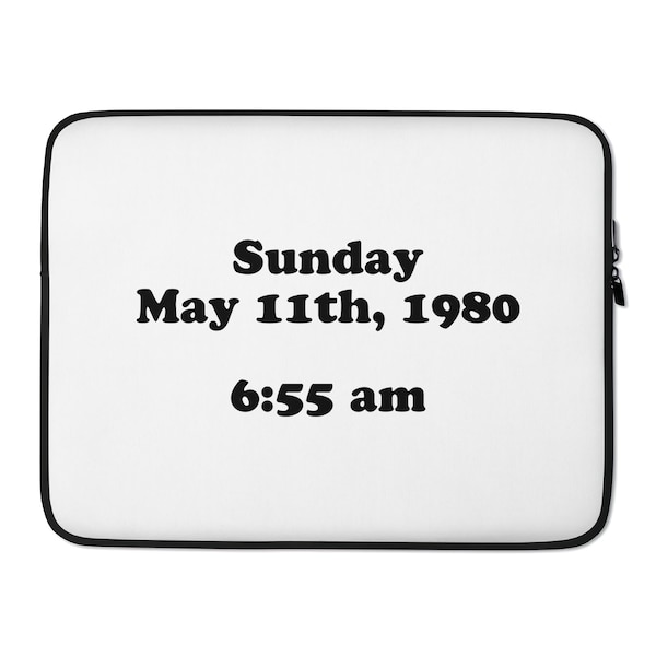 Macbook Pro Air Case Sleeve 13 15 16 inch Artsy Neoprene Designer Laptop Bag Cute Cool Sunday May 11th 1980