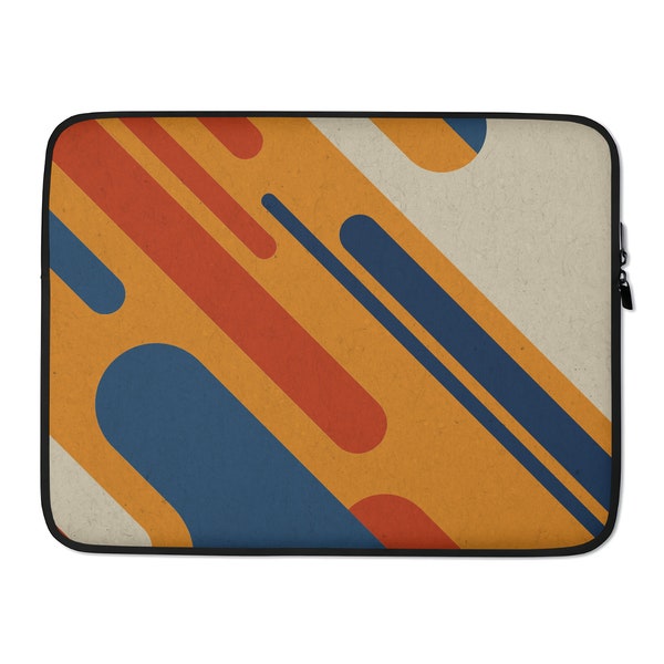 Macbook Pro Air Case Sleeve 13 15 16 inch Artsy Neoprene Designer Laptop Bag Cute Cool Geometric 70s Color Design