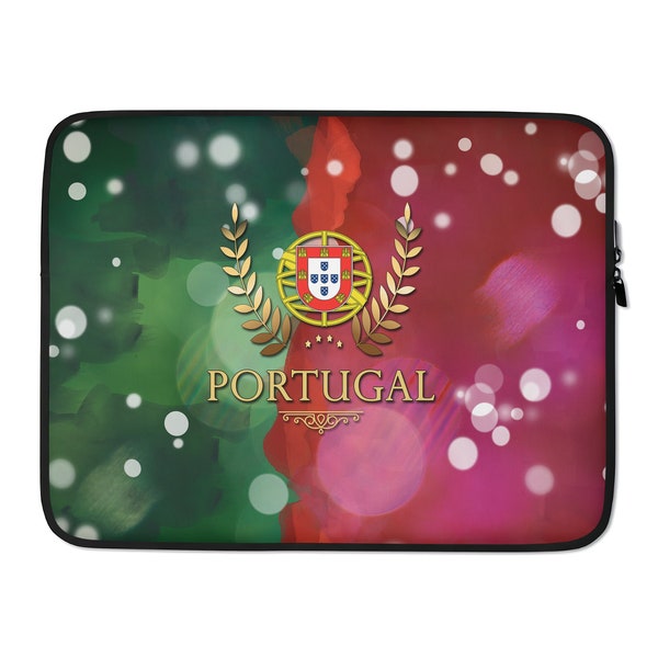 Macbook Pro Air Case Sleeve 13 15 16 inch Artsy Neoprene Designer Laptop Bag Cute Cool Portugal Emblem