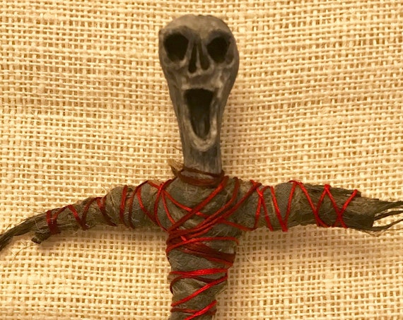 Red Protection Doll w/ Picture Jasper, Hand Crafted, Altar Figurine, Art Doll, Spirit Doll, Voodoo Doll, Pagan, Wiccan, OOAK