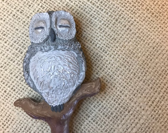 Hand Sculpted Owl Kitchen Witch Spoon, Wood Burned Saying, Carved Design, Altar Decor, Magick Tools