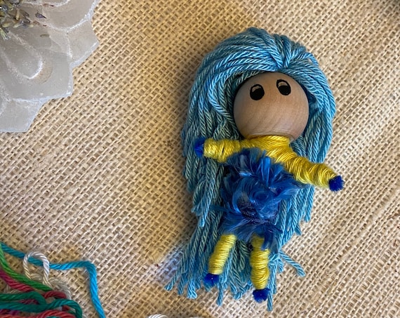 Worry Doll Hand Crafted OOAK Poppet Yarn Art Doll