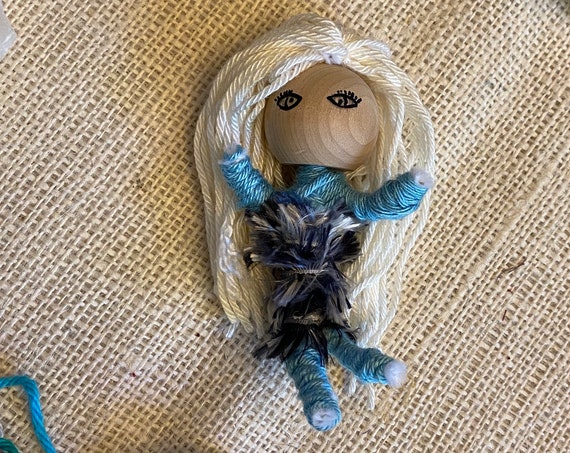 Worry Doll Hand Crafted OOAK Poppet Yarn Art Doll