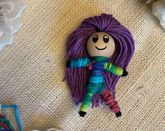 Worry Doll Hand Crafted OOAK Poppet Yarn Art Doll