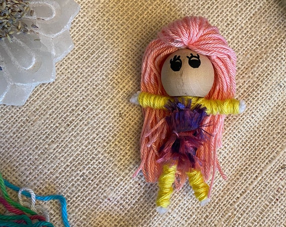 Worry Doll Hand Crafted OOAK Poppet Yarn Art Doll