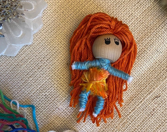 Worry Doll Hand Crafted OOAK Poppet Yarn Art Doll