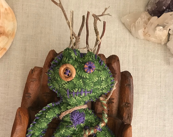 Woodland Themed Hand Crafted OOAK Nature Poppet , Art Doll