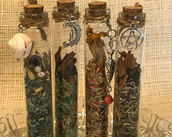Spell Bottle, Altar Tool Handcrafted Divination Gift Tool Pagan Wiccan Incense Spiritual Travel Beginners Witchcraft