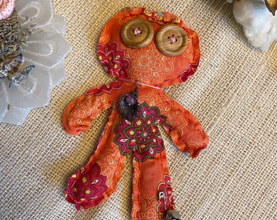 Worry Doll Hand Crafted OOAK Poppet Art Doll Voodoo Talisman Hoodoo Pagan Wiccan Altar Tool
