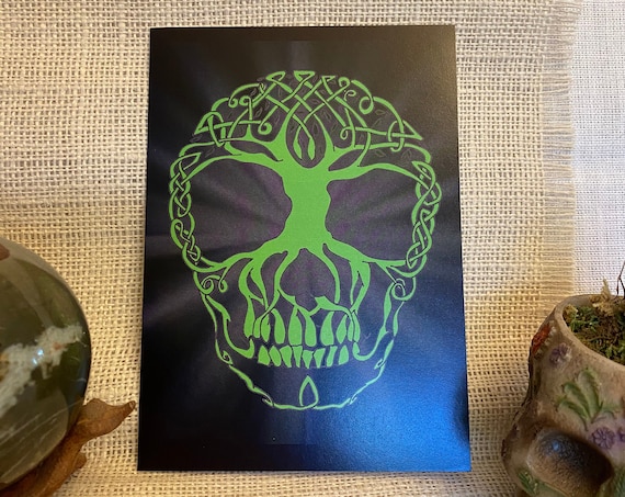 Greenman, Skull Art, Spirit of Masculine Aspects of Nature, Gift Card, Pagan, Wiccan, Spiritual, Witchcraft
