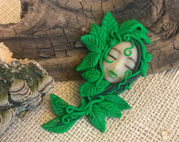 Goddess Polymer Clay Art Doll Altar Decor Scrapbook Embellishment Earth Art Doll Pagan Goddess Spirit Doll Lucky Charm
