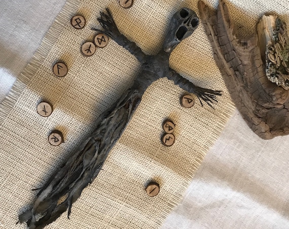 Protection Doll, Hand Crafted, Altar Figurine, Art Doll, Poppet, Spirit Doll, Voodoo Doll, Divination Tool, Hoodoo, Pagan, Wiccan, OOAK