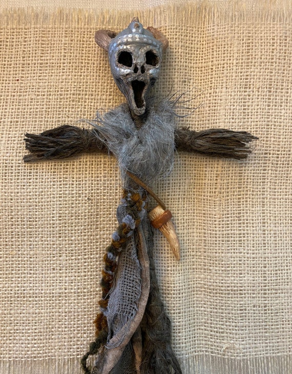 Viking Norse Protection Doll, Hand Crafted, Altar Figurine, Art Doll, Spirit Doll, Voodoo Doll, Pagan, Wiccan, OOAK
