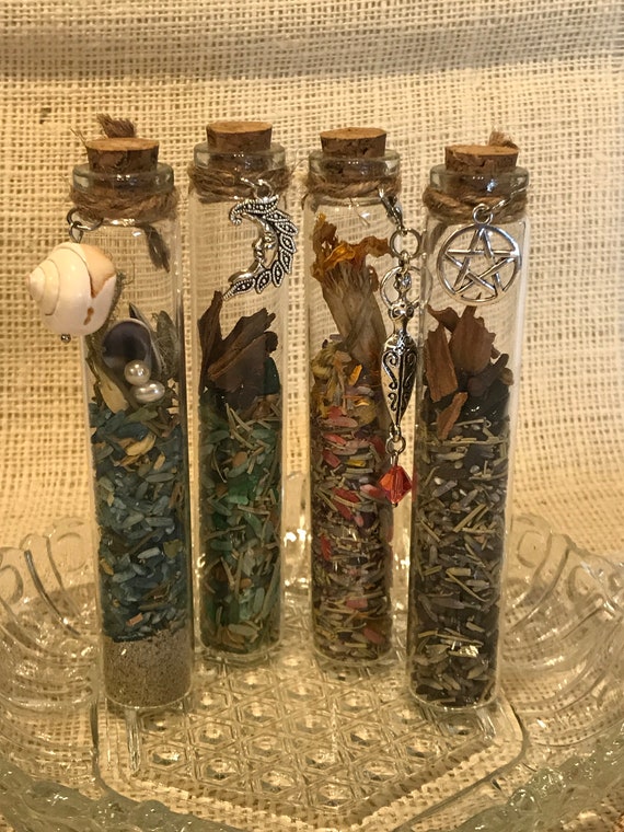 Spell Bottle, Altar Tool Handcrafted Divination Gift Tool Pagan Wiccan Incense Spiritual Travel Beginners Witchcraft