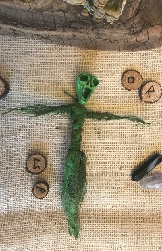 Voodoo Doll Prosperity, Altar Figurine, Sculpted Art Doll, Wiccan Altar Decor, Gothic Gift, OOAK, Spirit Doll, Divination Tool, Pagan,Hoodoo