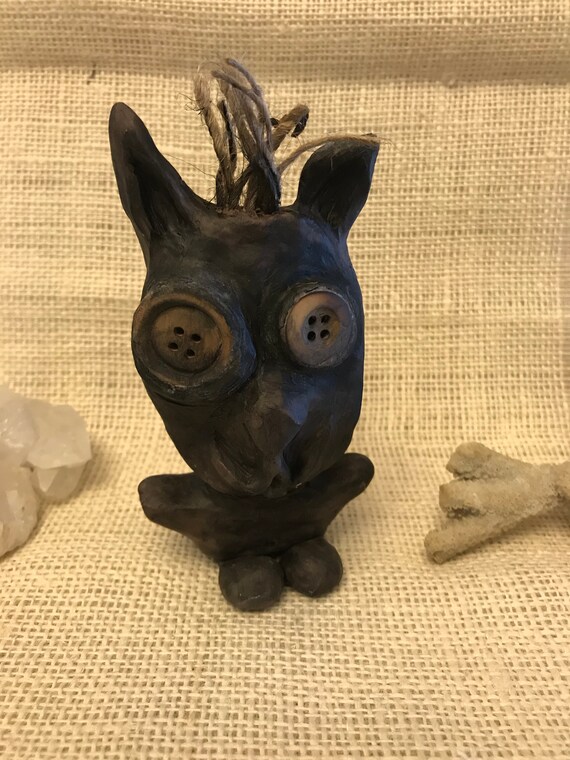 Gothic Handmade Doll Dark Art Magick Poppet Collectible Art Doll Fantasy Creature OOAK Odd Grungy Voodoo Doll Incense Holder Draxi Goth Doll