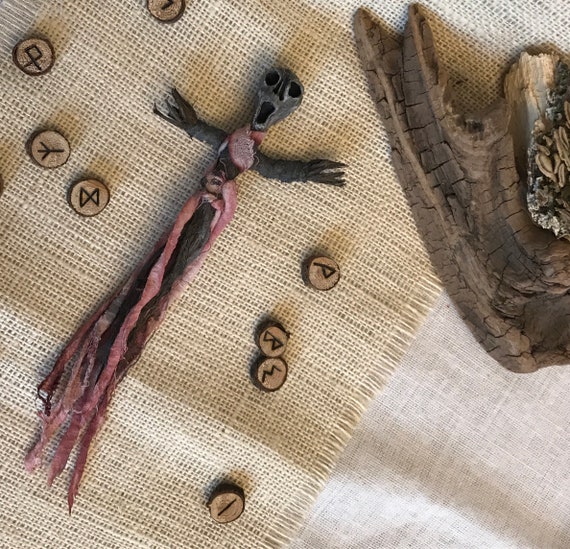 Voodoo Doll Protection, Altar Figurine, Sculpted Art Doll, Wiccan Altar Decor, Gothic Gift, OOAK, Spirit Doll, Divination Tool, Pagan,Hoodoo