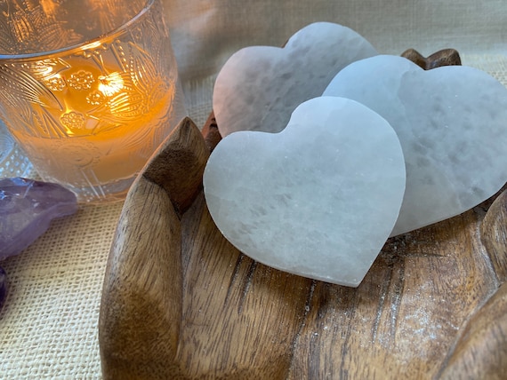 Selenite heart charging plate, Hand Crafted, Altar Tool, Spiritual tool, Voodoo, Pagan, Wiccan, Charging plate