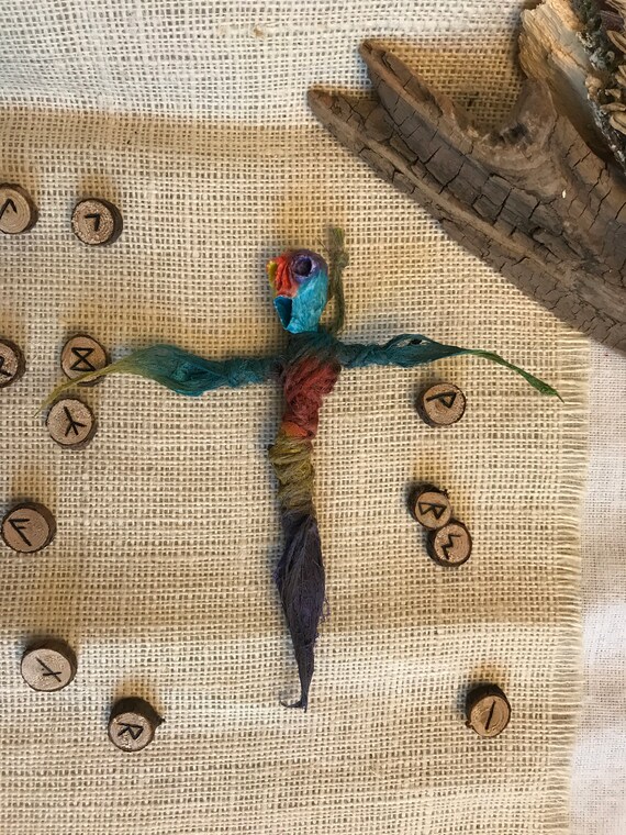 Voodoo Doll Protection, Altar Figurine, Sculpted Art Doll, Wiccan Altar Decor, Gothic Gift, OOAK, Spirit Doll, Divination Tool, Pagan,Hoodoo