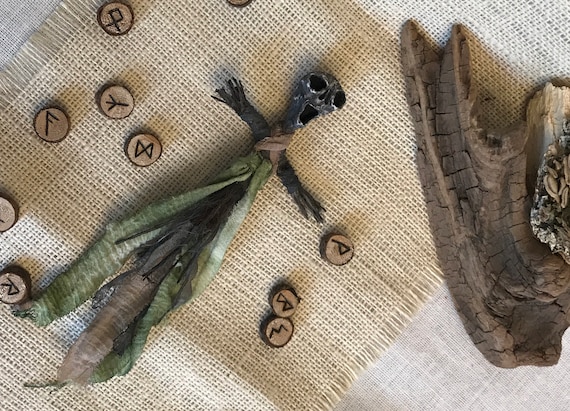 Voodoo Doll Protection, Altar Figurine, Sculpted Art Doll, Wiccan Altar Decor, Gothic Gift, OOAK, Spirit Doll, Divination Tool, Pagan,Hoodoo
