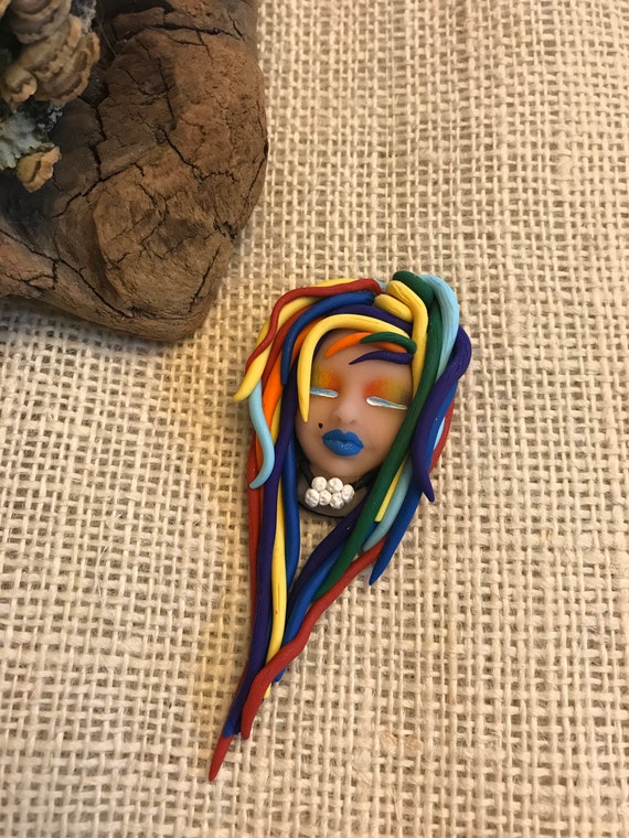 Goddess Polymer Clay Art Doll Altar Decor Scrapbook Embellishment Earth Art Doll Pagan Goddess Spirit Doll Lucky Charm