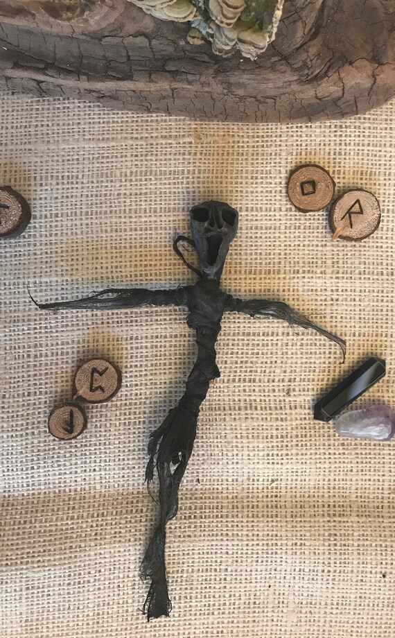 Voodoo Doll Protection, Altar Figurine, Sculpted Art Doll, Wiccan Altar Decor, Gothic Gift, OOAK, Spirit Doll, Divination Tool, Pagan,Hoodoo