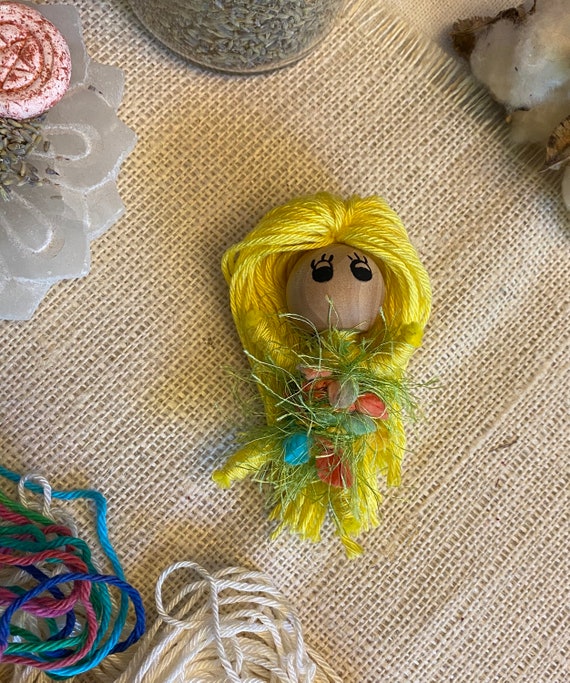 Worry Doll Hand Crafted OOAK Yarn Poppet Art Doll