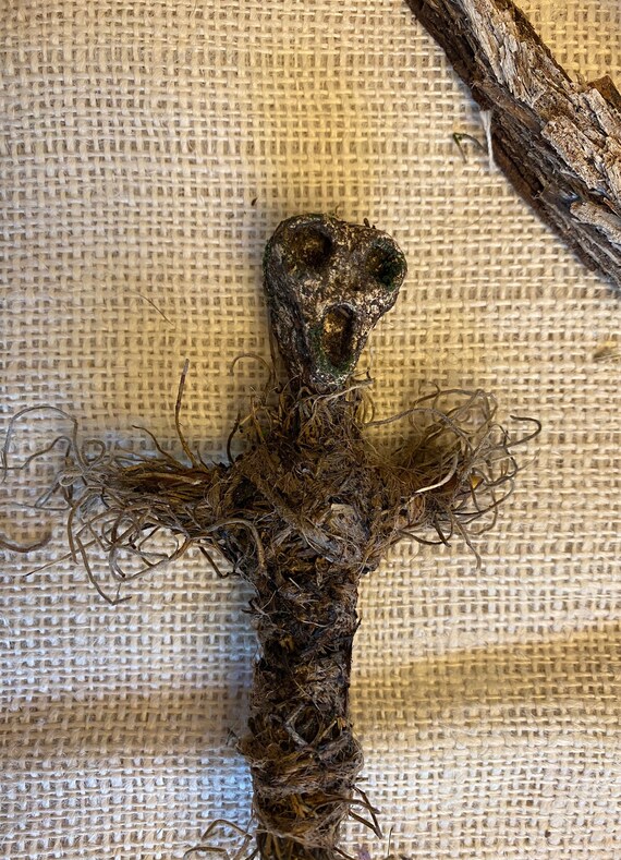Mini Voodoo Doll, Earth Elemental, Altar Figurine, Sculpted Art Doll, Wiccan Altar Decor, Gothic Gift, OOAK, Spirit Doll, Pagan,Hoodoo