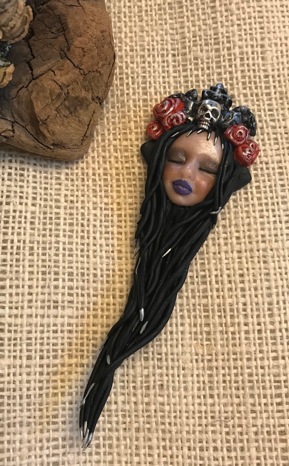 Goddess Polymer Clay Art Doll Altar Decor Scrapbook Embellishment Earth Art Doll Pagan Goddess Spirit Doll Lucky Charm