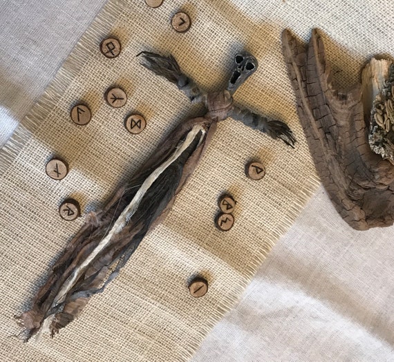 Voodoo Doll Protection, Altar Figurine, Sculpted Art Doll, Wiccan Altar Decor, Gothic Gift, OOAK, Spirit Doll, Divination Tool, Pagan,Hoodoo