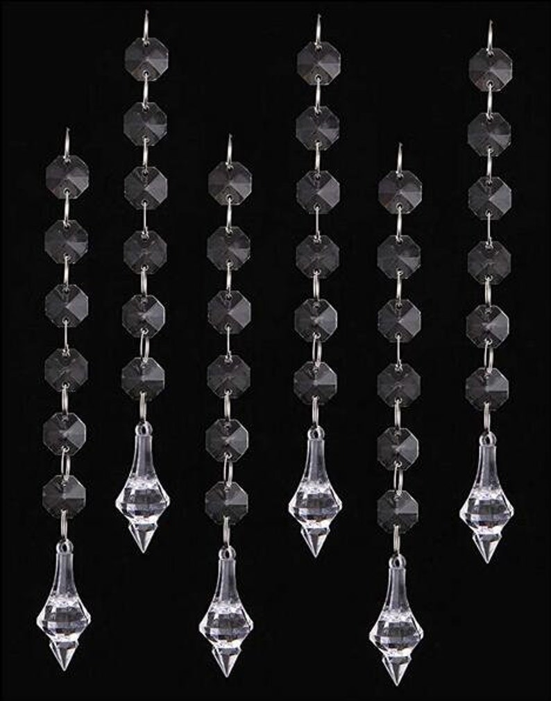 50PCS Clear Acrylic Hanging Pendant Crystal Beads Garland Etsy