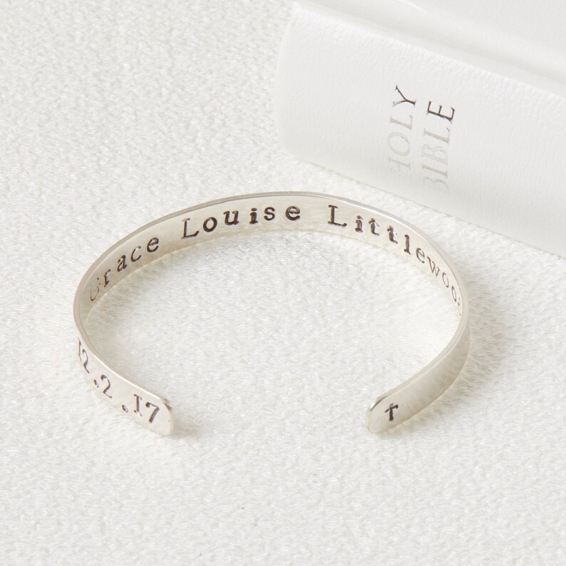 sterling silver christening bangle