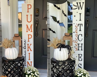 Welcome Home Pumpkin | Double Sided Sign | Pumpkin Sign | Fall Sign | Fall Porch Sign | Halloween Sign | Welcome Witches | Witches Sign