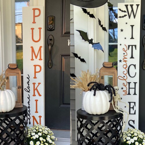 Welcome Home Pumpkin Double Sided Sign Pumpkin Sign Fall - Etsy