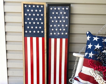 Patriotic Porch Sign | Flag Porch Sign | Double Sided Sign | 4th Of July Sign | Patriotic Porch Leaner | Summer Porch Sign | Americana Sign