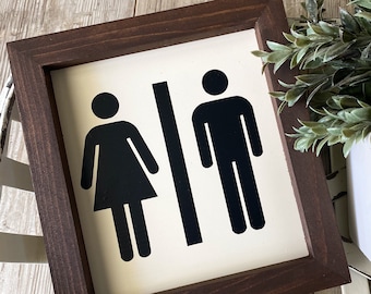 Bathroom Sign | men women bathroom sign | humor bathroom sign | wood bathroom sign | guest bathroom sign | farmhouse bathroom sign