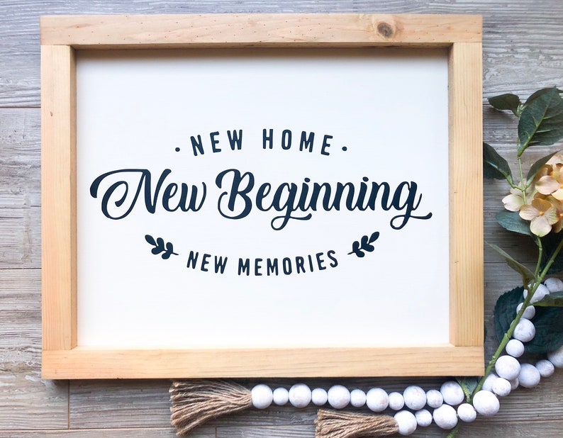 Download New Beginning Wood Sign New home new home sign wood sign ...