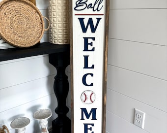 Welcome Baseball Porch Leaner
