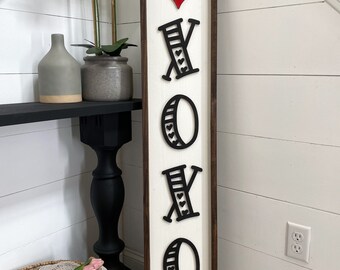 Valentine's Day Porch Sign | XOXO Porch Sign | Valentine's Wood Sign | Valentine's Day Decor | Heart Decor
