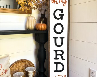Oh My Gourd Fall Porch Sign: 3D Wood Lettering, Handmade