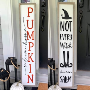 Welcome Home Pumpkin | Double Sided 3D Wood Sign | Pumpkin Wood Sign | Fall Sign | Fall Porch Sign | Halloween Sign | Hello Pumpkin Sign