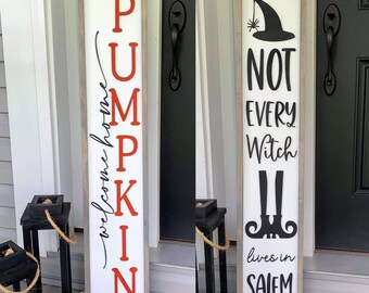 Welcome Home Pumpkin | Double Sided 3D Wood Sign | Pumpkin Wood Sign | Fall Sign | Fall Porch Sign | Halloween Sign | Hello Pumpkin Sign